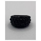 BOLD BLACK BLING AND BEAUTIFUL RING APPROX SZ 7 -