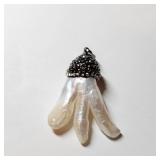 SILVER PEARL &CZ  PENDANT (~WEIGHT 12.33G)