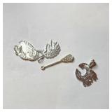 SILVER 4 PENDANTS  SET (~WEIGHT 4.2G)
