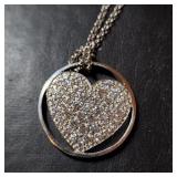 SILVER CUBIC ZIRCONIA  NECKLACE (~WEIGHT 18.42G)
