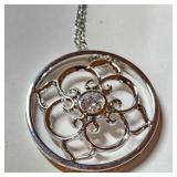 SILVER CUBIC ZIRCONIA  NECKLACE (~WEIGHT 6.7G)