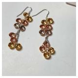 SILVER GOLD,ROSE GOLD PLATED THREE COLOR EARRING
