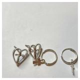 SILVER CHEART SHAPE WITH CROSS   SET