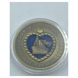 TITANIC COMMEMORATIVE COIN (HAS HEART REMOVABLE