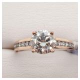 14K ROSE GOLD LAB GROWN DIAMOND (1.14CT,SI1,E)+