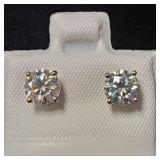 14K WHITE GOLD MOISSANITE(1.12CT)  EARRINGS, MADE