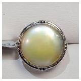 SILVER PEARL(3.15CT)  RING (~WEIGHT 5.05G)