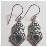 SILVER AMETHSYT  EARRINGS (~WEIGHT 7.45G)