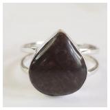 SILVER CANADIAN AMMOLITE  RING (~SIZE 9) (~WEIGHT