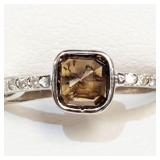 14K WHITE GOLD DIAMOND(0.8CT, I1, FANCY DEEP