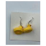NEW REMARKABLE RUBBER DUCKIE EARRINGS ON CARD