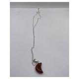 GRACIOUS GOLDSTONE CRESENT MOON / PENDANT /