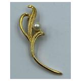 ELEGANT ECLECTIC ART NEUVO WITH PEARL GOLD TONE