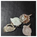 SILVER 4 PENDANTS  SET  (~WEIGHT 8.78G)