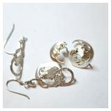 SILVER TWO PEARS OF EARRING   SET