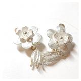 SILVER FLOWER STYLE   EARRINGS