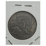 RARE FAR S  CANADA 1934 5 CENT (100% NICKEL) NM