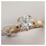 14K YELLOW GOLD LAB CREATED DIAMOND (1.3CT,SI2,E)