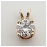 14K YELLOW GOLD LAB CREATED DIAMOND