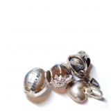 SILVER PANDORA STYLE BEADS WITH CZ  BEADS
