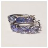 10K WHITE GOLD LOLITE  EARRINGS