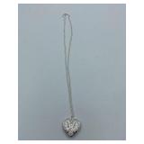NEW OPENWORK ELEGANT HEART LOCKET ON CHAIN -