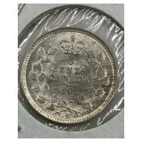 RARE CANADA 1902 SMALL H TYPE EDWARD VII 5 CENT
