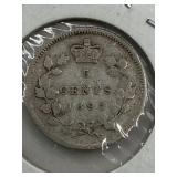RARE CANADA 1897 5 CENT ***SILVER 92.5%***