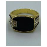 MAGESTIC MENS GOLD TONE - RHINESTONE AND ENAMAL