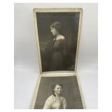 ANTIQUE VICTORIAN PHOTO CARDS YOUNG LADIES 2 PCS