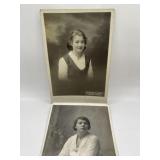 ANTIQUE VICTORIAN PHOTO CARDS LADY 2 PCS - UK