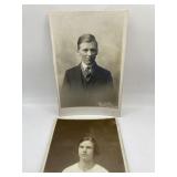 ANTIQUE VICTORIAN PHOTO CARDS 1 LADY + 1 MAN 2