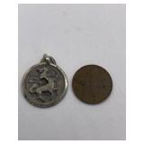 VINTAGE COIN AND PENDANT - LYONS FRANCE ESTATE
