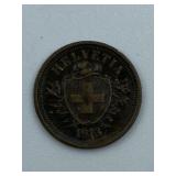 VERY FINE SWISS RAPPEN COIN  1913 PRE WWI - GEM