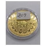 MYAN CALANDER GOLD PLATED COMMEMORATIVE COIN -