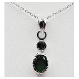 STERLING SILVER 6.85MM X 5.44MM NATURAL EMERALD