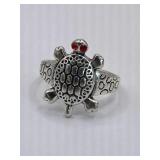925 SILVER PLATED TINY TURTLE RING NEW SZ 6