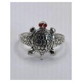 926 SILVER PLATED TINY TURTLE RING NEW SZ 7