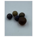 ANTIQUE GERMAN VICTORIAN CLAY HANDMADE MARBLES -