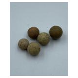 ANTIQUE GERMAN VICTORIAN CLAY HANDMADE MARBLES -