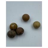 ANTIQUE GERMAN VICTORIAN CLAY HANDMADE MARBLES -