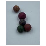 ANTIQUE GERMAN VICTORIAN CLAY HANDMADE MARBLES -
