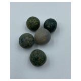 ANTIQUE GERMAN VICTORIAN CLAY HANDMADE MARBLES -