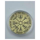 LARGE ANTIQUED VIKING NORSE COMMEMORATIVE COIN