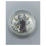 FOREVER LOVE AND HAPPINESS COIN TWO TONED SILVER