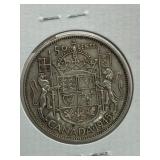 WWII CANADA 1945 50 CENT***SILVER*** COIN   -