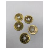 CHINA BRASS COINS 5 PCS - SWEET