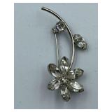 FANTASTIC FLORAL MID-CENTURY MODERN RHINESTONE