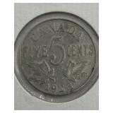 CANADA 1923 5 CENT (100% NICKEL) UNCIRCULATED GEM