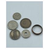 VINTAGE COINS AND RING LOT